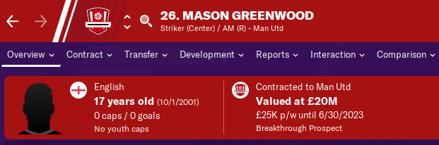 FM20 Wonderkid Analysis - Mason Greenwood FM20 Wonderkid Analysis - Mason Greenwood