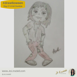 #Drawlloween Day 21 8 bit zombie #Drawing #challenge