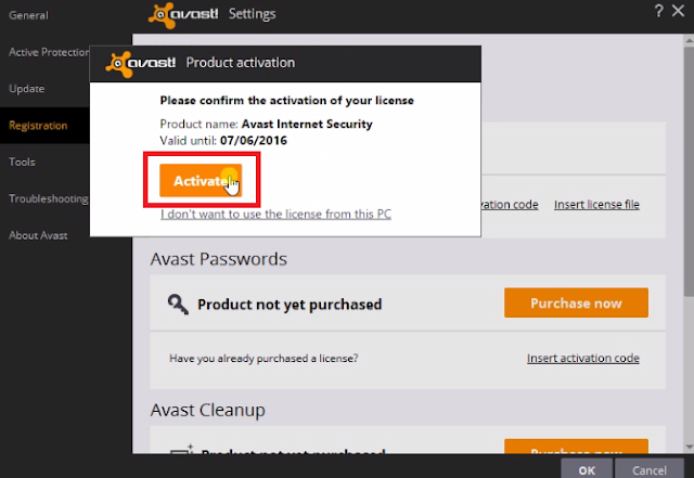 Active avast internet security 2016 With License File