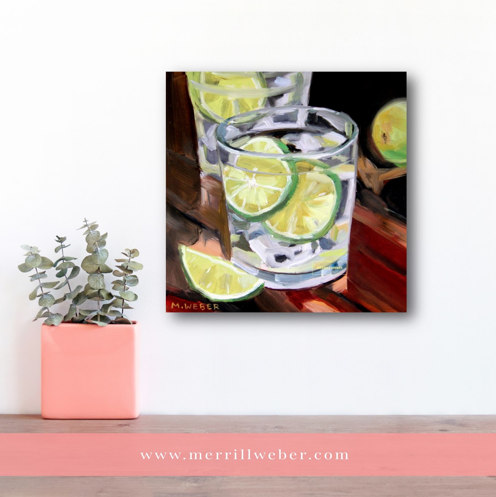 MERRILL WEBER ART GIN AND TONIC WITH LIME