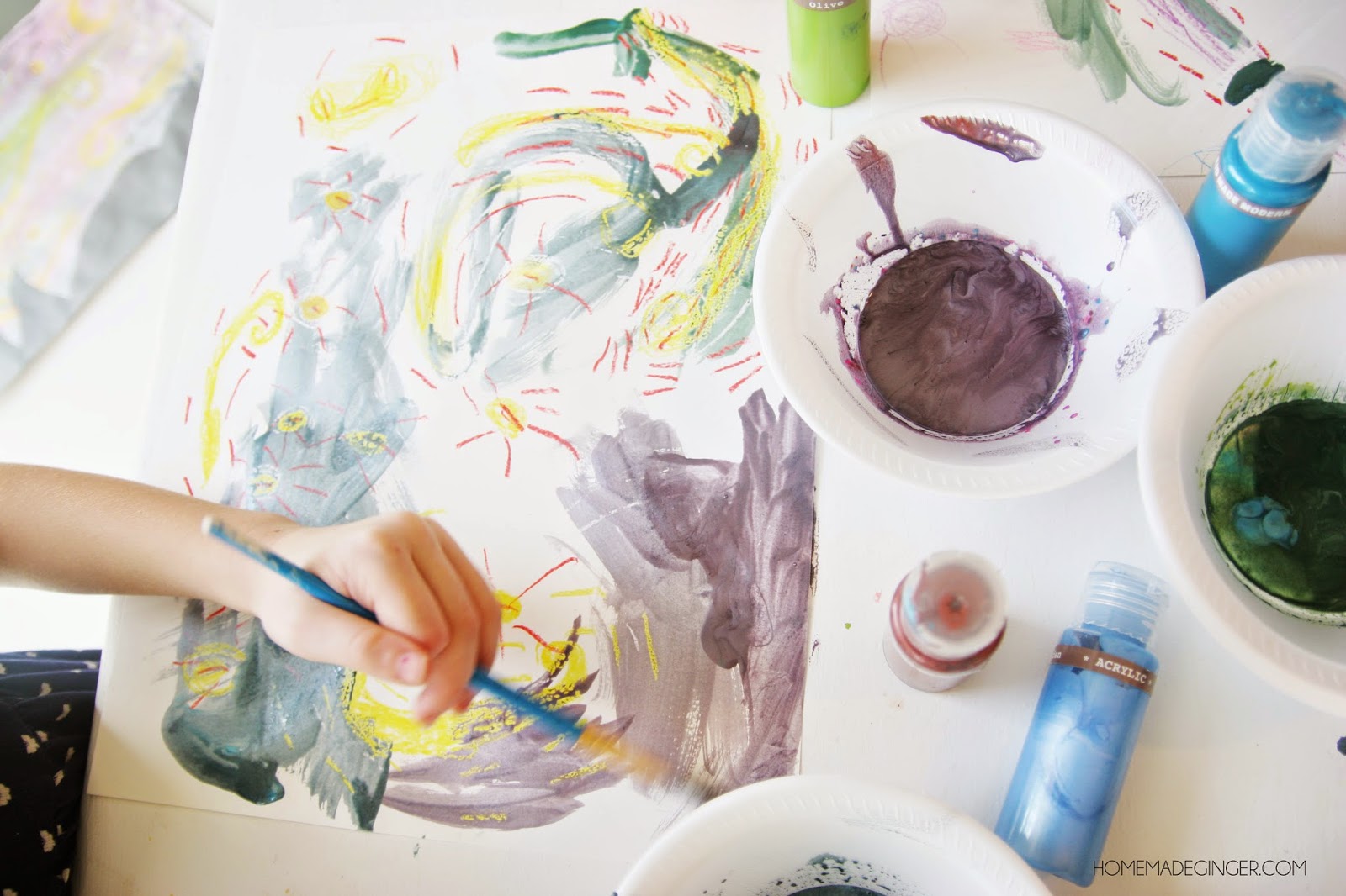 Van Gogh inspired paintings for preschoolers