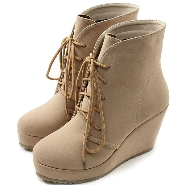 covered wedge heel boots