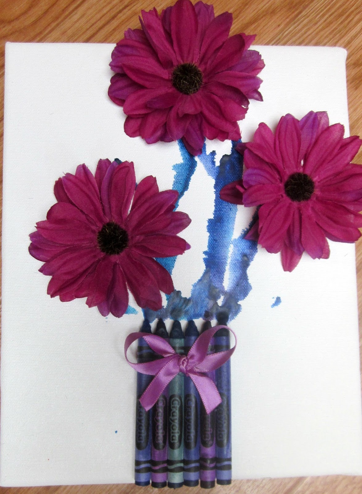 Melted Crayon Flower Art