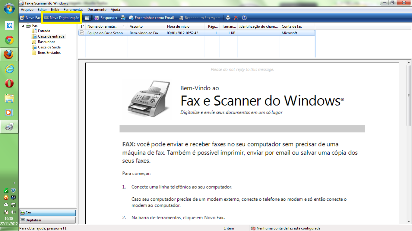 FAX E SCANNER DO WINDOWS