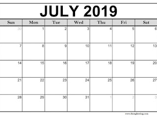 Free Printable Calendar July 2019 Free Printable Calendar July 2019