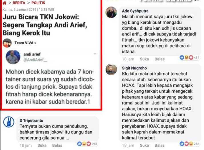 Soal 7 Kontainer Surat Suara Tercoblos Jubir Tkn Jokowi Minta