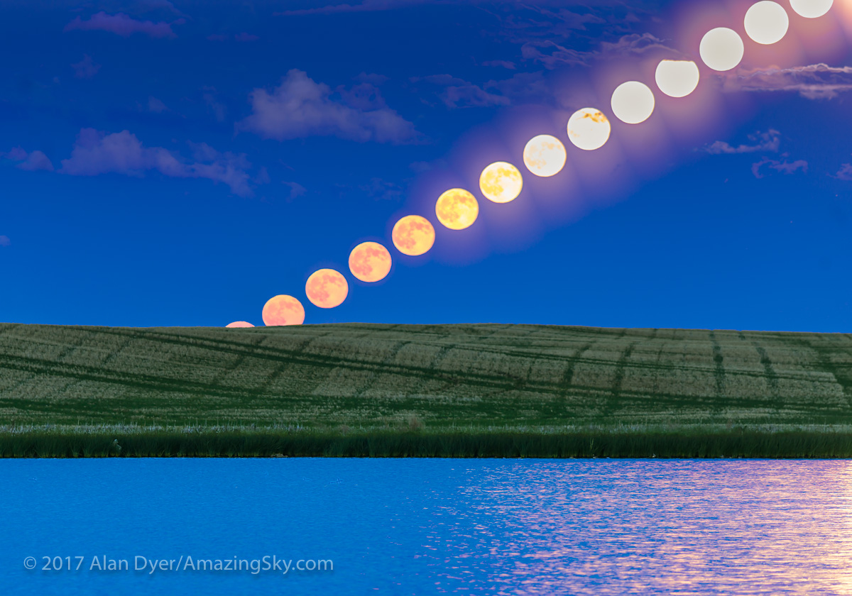 esplaobs RISING STRAWBERRY MOON Taken by Alan Dyer on June 9, 2017