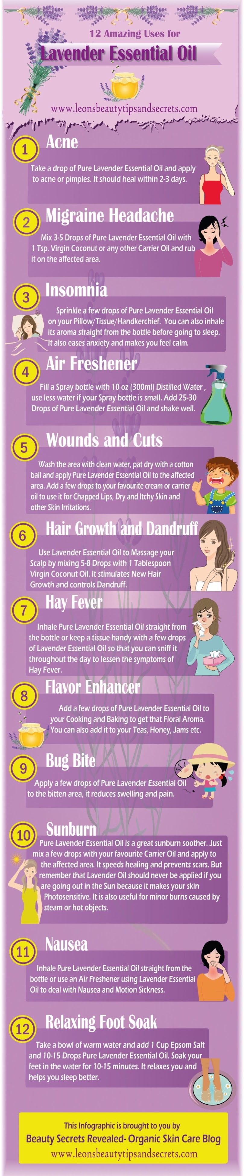 Twelve (12) uses of lavender essential oil