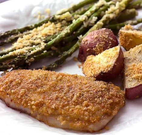 Sheet Pan Baked Parmesan Pork Chops Potatoes & Asparagus Sheet Pan Baked Parmesan Pork Chops Potatoes & Asparagus