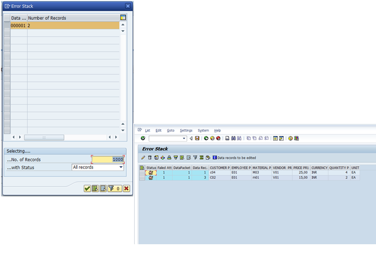 SAP BI 4 U DTP Error Stack