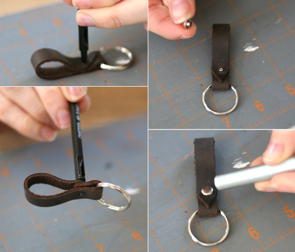 How To Make These DIY Leather Keychain Fobs 17 Apart