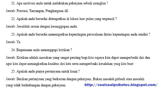 Contoh Pertanyaan Wawancara Kerja PT Freeport Indonesia Gratis