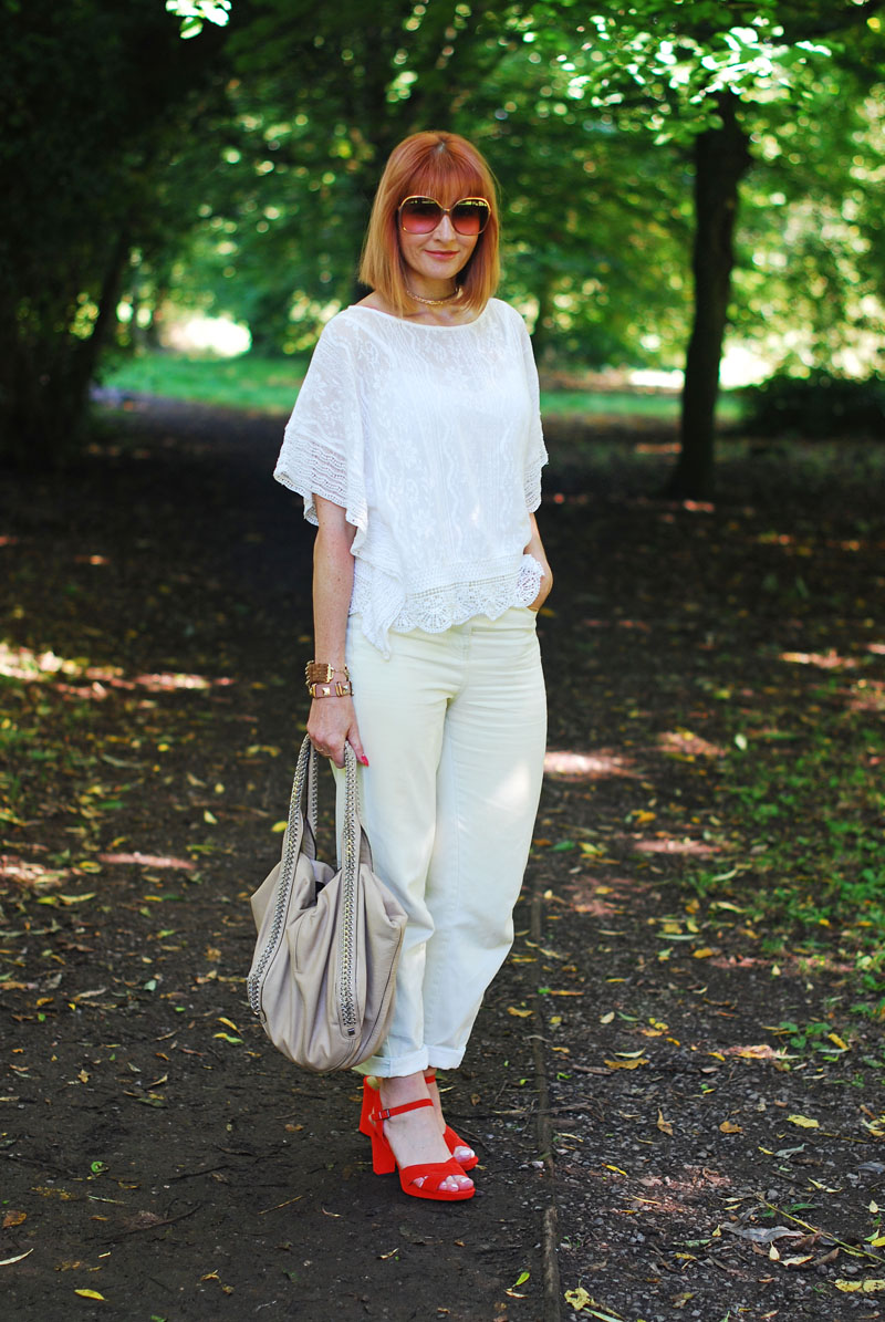 How to Style Boyfriend Jeans - With Lace and Summer Sandals  #iwillwearwhatilike - Not Dressed As Lamb