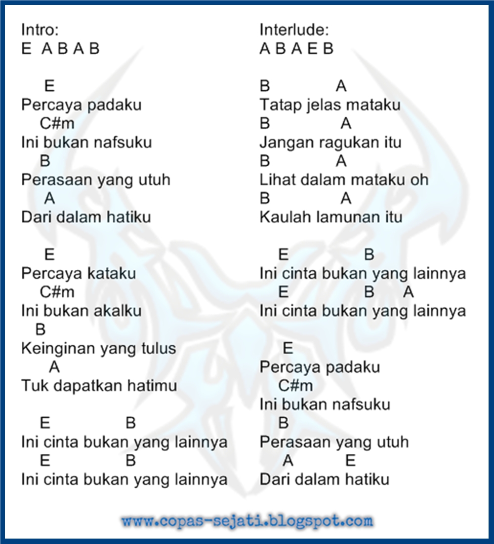 Kunci Gitar Lagu Noah Lirik lagu dan Chord Gitar