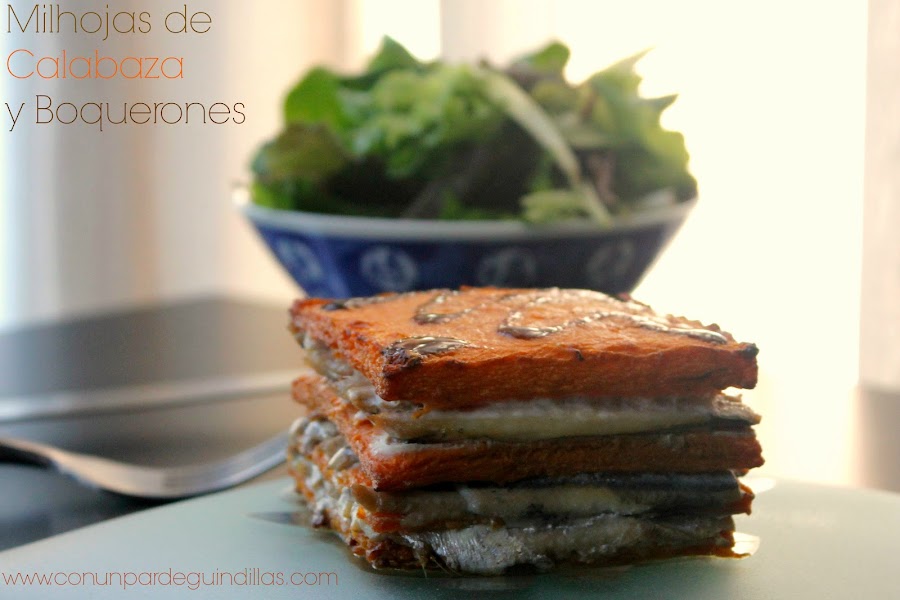 Milhojas de calabaza y boquerones