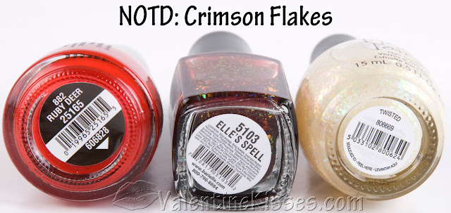 Valentine Kisses: NOTD: Crimson Flakes -- shiny & matte