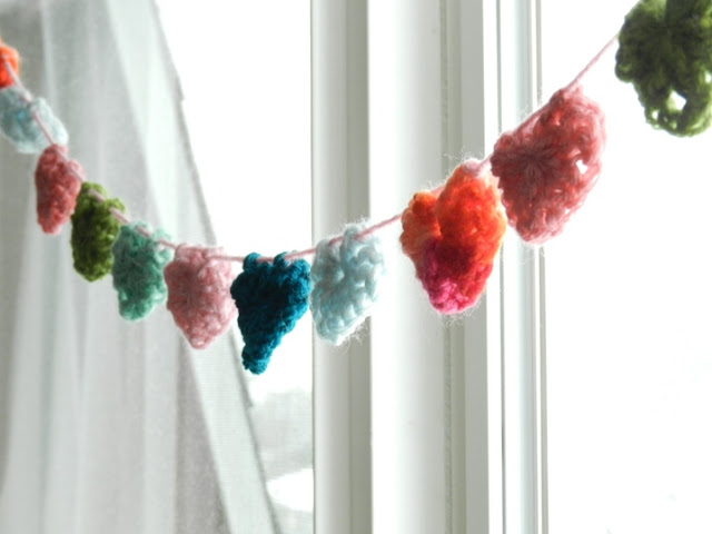Crochet Hearts Garland