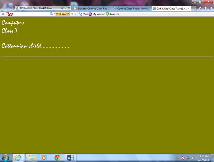 Cottons Class Room: Class 7 - Worksheet 2