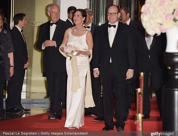  Prince Albert II of Monaco and Princess Caroline of Hanover attend the Rose Ball 2015 in aid of the Princess Grace Foundation at Sporting Monte-Carlo