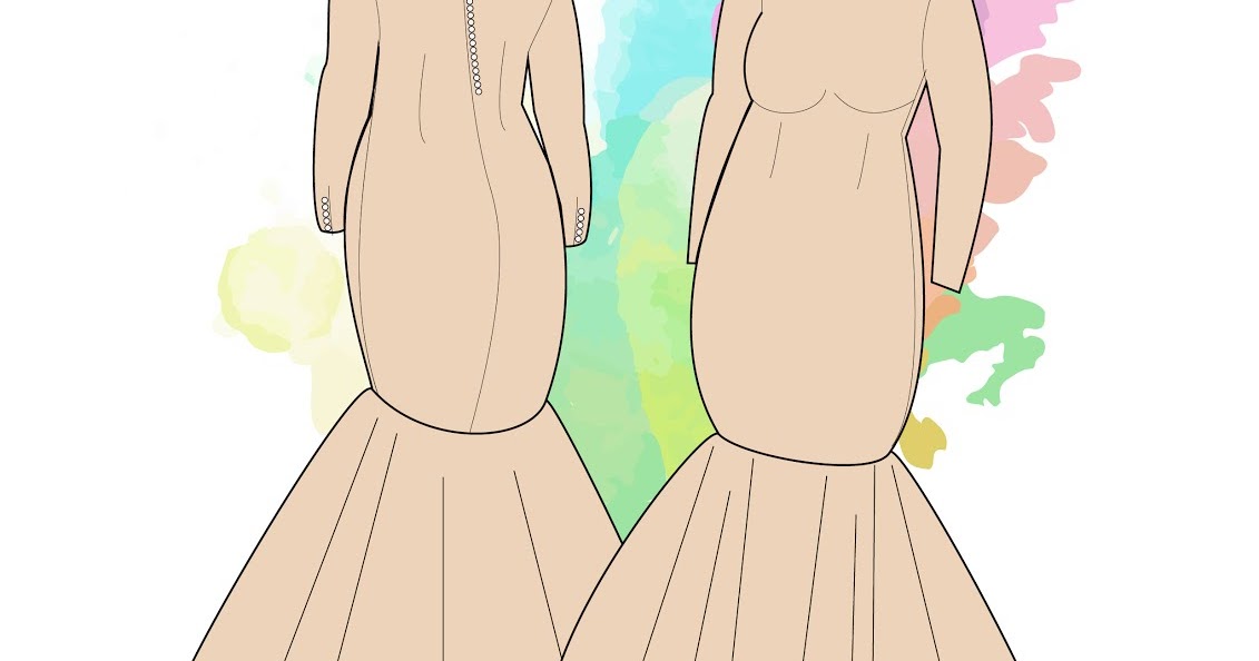 gaun mermaid kerah berdiri