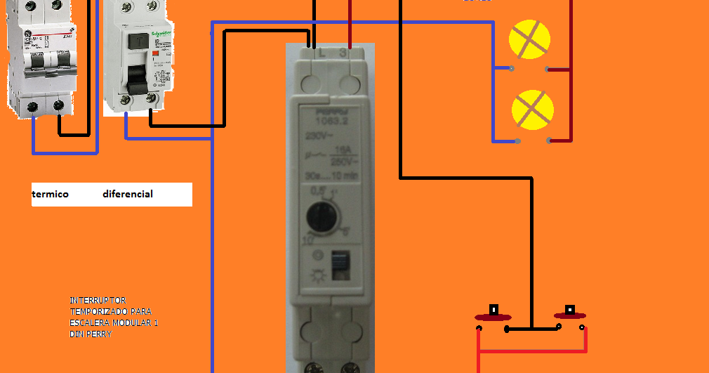 Esquemas eléctricos: INTERRUPTOR MODULAR TEMPORIZADO PARA ESCALERA