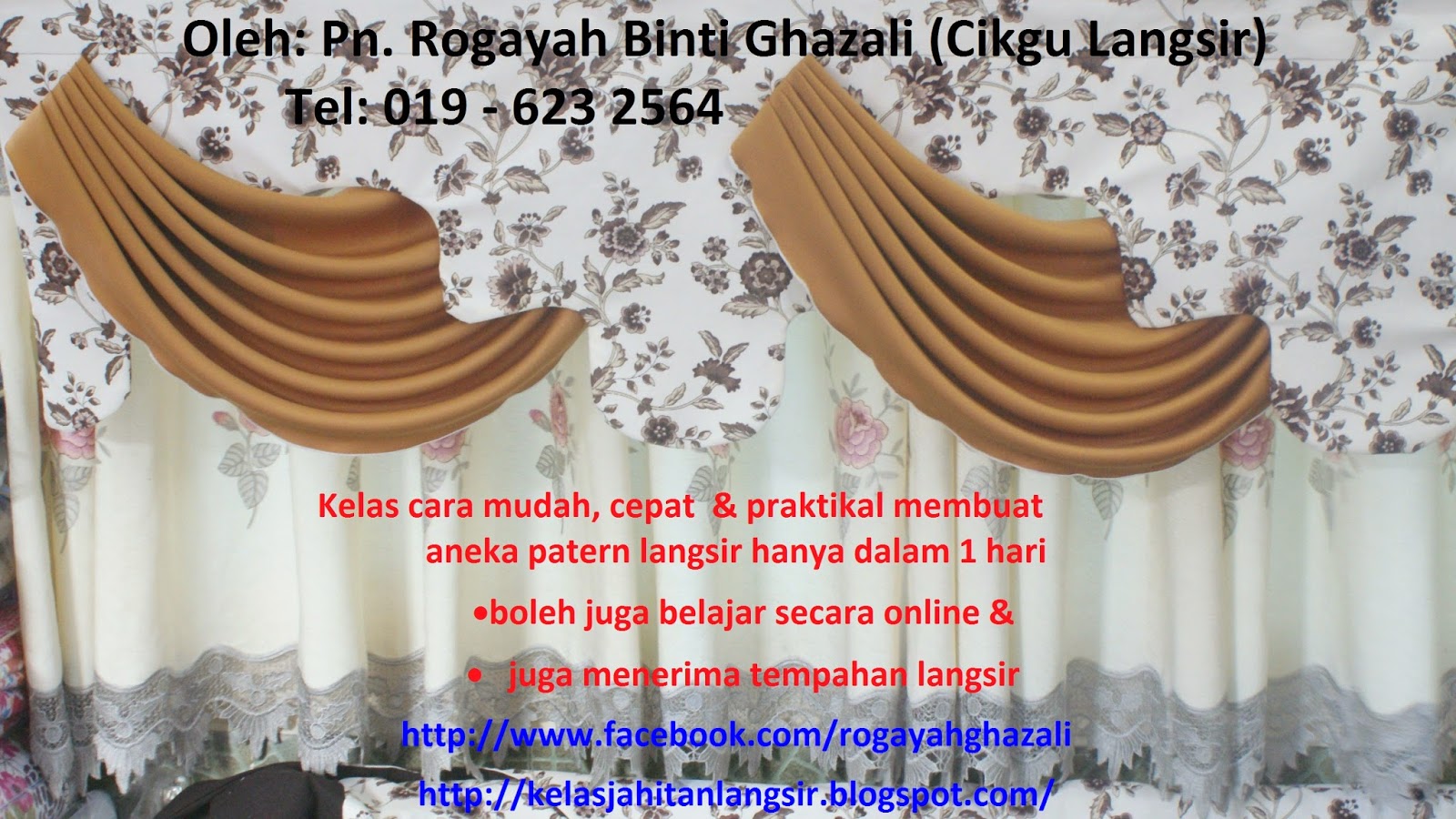 Belajar Jahit Langsir Cara Mudah Hanya Dlm 1 Hari Roah Ghazali Untuk Melihat Aneka Pattern Langsir Terkini Terbaru