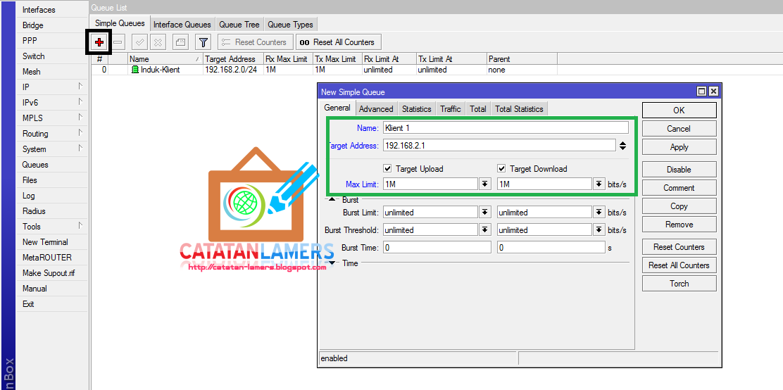 Penjelasan Management Bandwidth dengan Simple Queue pada Router