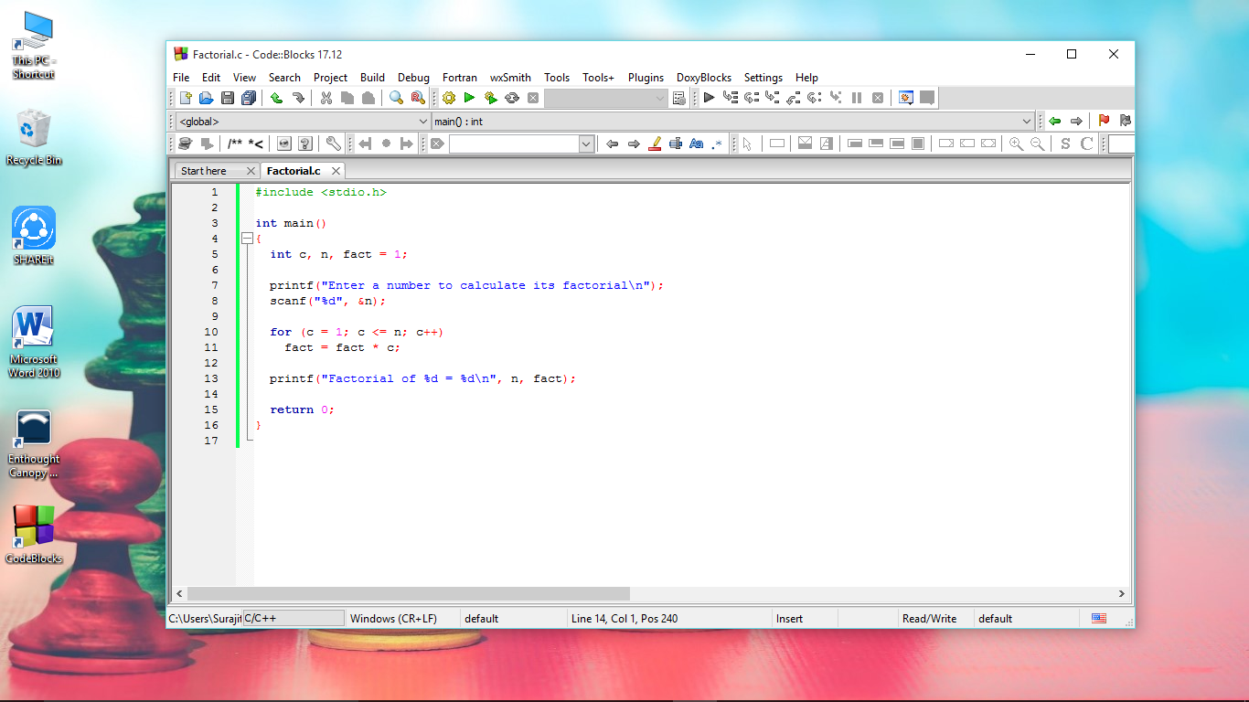 Simple C++ Programs on Code Blocks