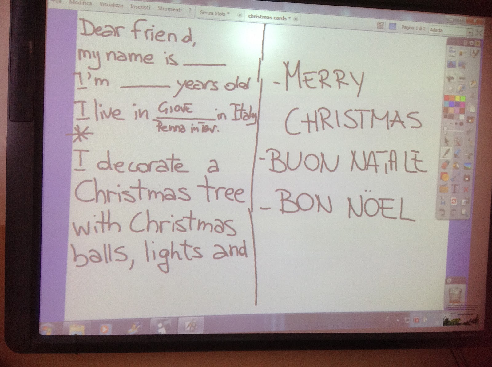 how to write a christmas card for a teacher