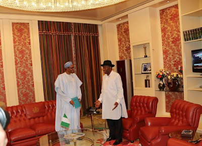 5 Photos: Pres. Buhari recieves former President Goodluck Jonathan in Aso Rock