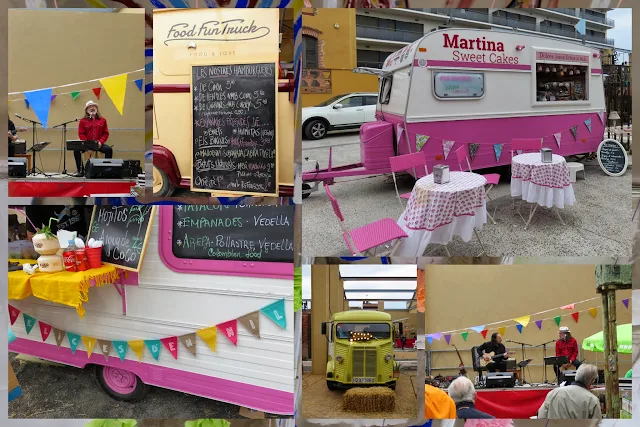 Blues Music and Food Trucks at the Flors i Violes Festival in Palafrugell in Costa Brava, Spain