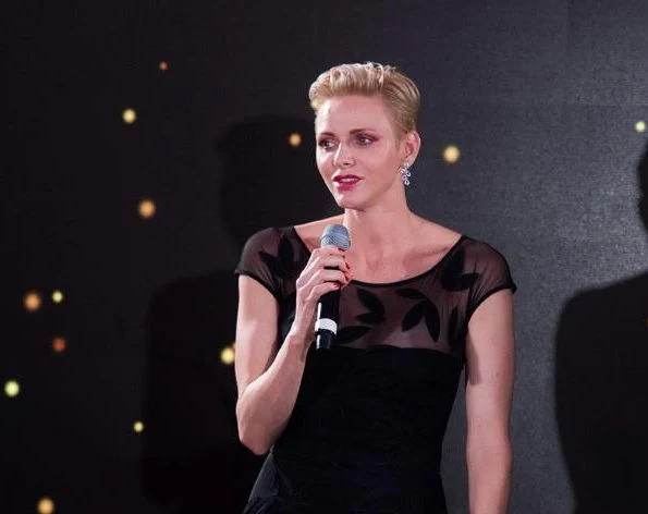 Princess Charlene wore Michael Kors Collection, Roland Mouret, Christian Dior gown  charity event in Monte-Carlo