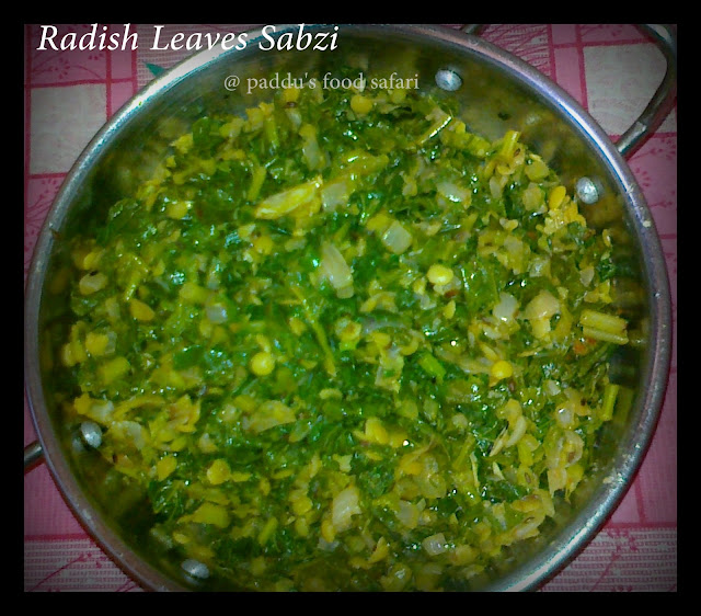 gHara javaN (Home Food) Radish Leaves Sabzi along lentils