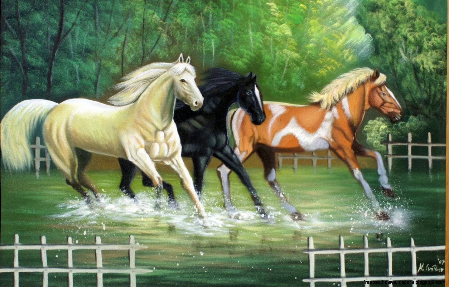 Realistic Horse Paintings Wallpaper