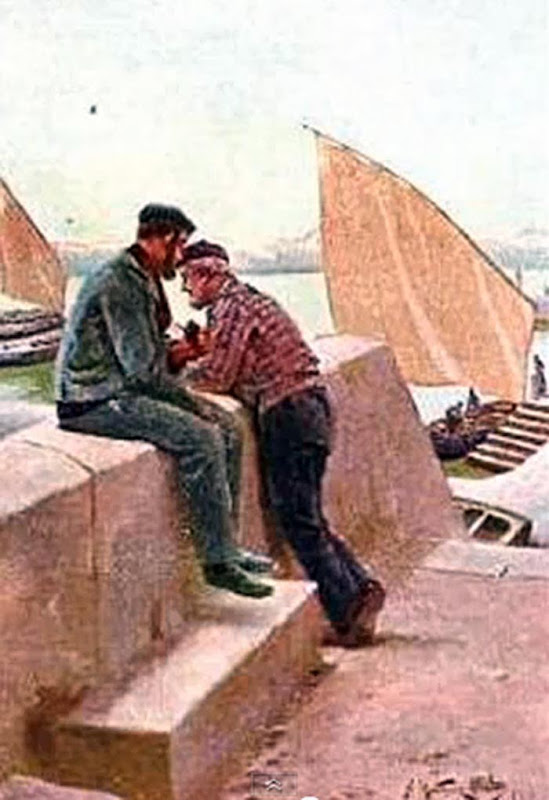 Pescadores Pescadores, Juan Martínez Abades, Pintor español, Paisajes de Juan Martínez Abades, Pintor Martínez Abades, Pintores españoles, Pintores Asturianos, Martínez Abades
