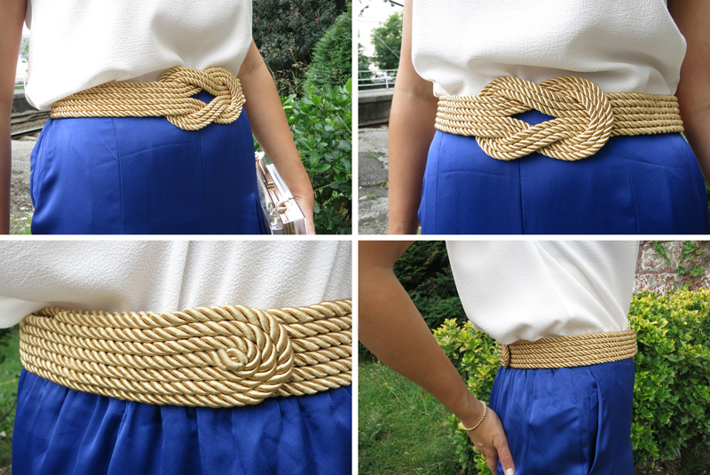 Decorar en familia _Diy cinturón de cordón de seda dorado8