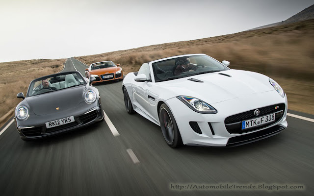 Jaguar F-Type vs Audi R8 Spyder vs Porsche 911 Carrera S Cabriolet