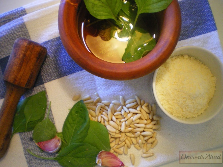 Spaghetti al pesto (ingredientes)