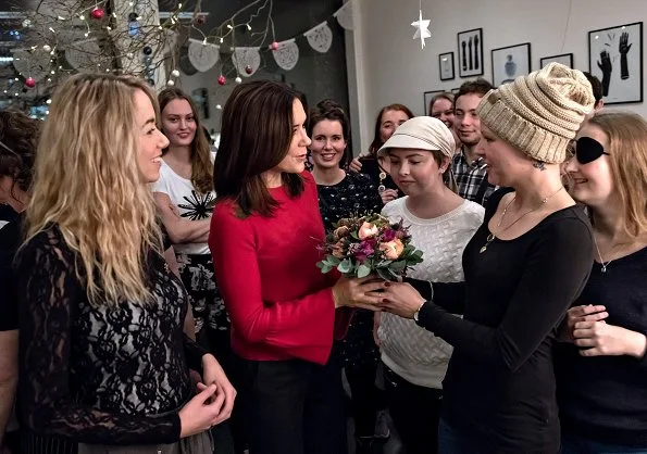 Crown Princess Mary wore IRIS AND INK Anna fluted cashmere sweater at Cancer Work at the Rigshospitalet