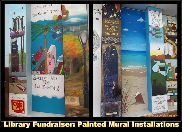 photo of: Painted Columns in Children's Library as Fundraiser, Mural Paintings