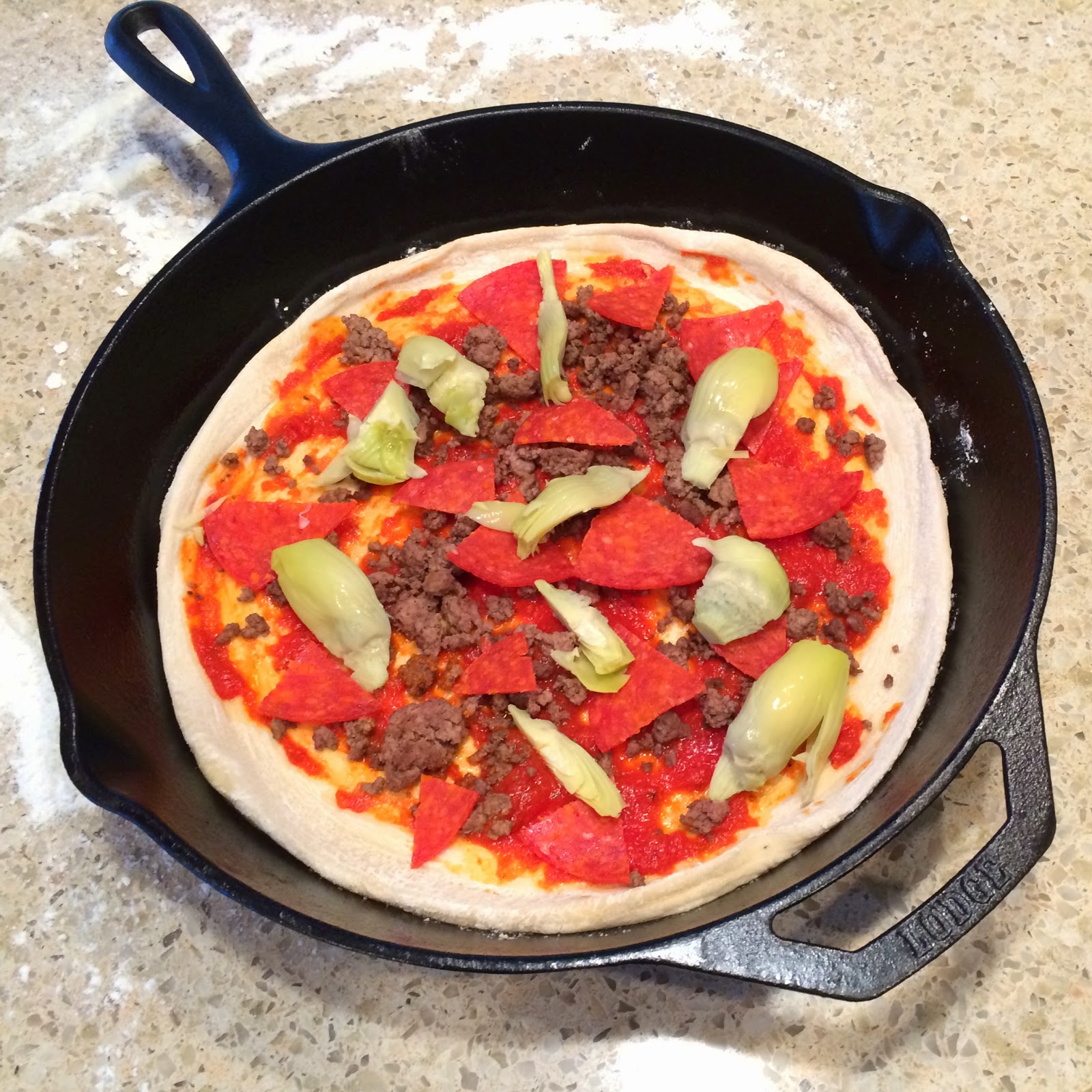Big Green Egg Cast Iron Skillet Pizza.  Grilled pizza is the best! | The Lowcountry Lady