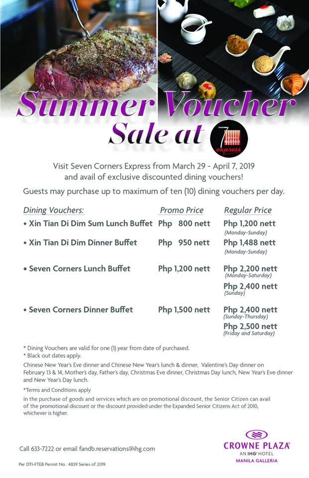 Manila Shopper Dining Voucher SALE at Seven Corners til Apr 2019