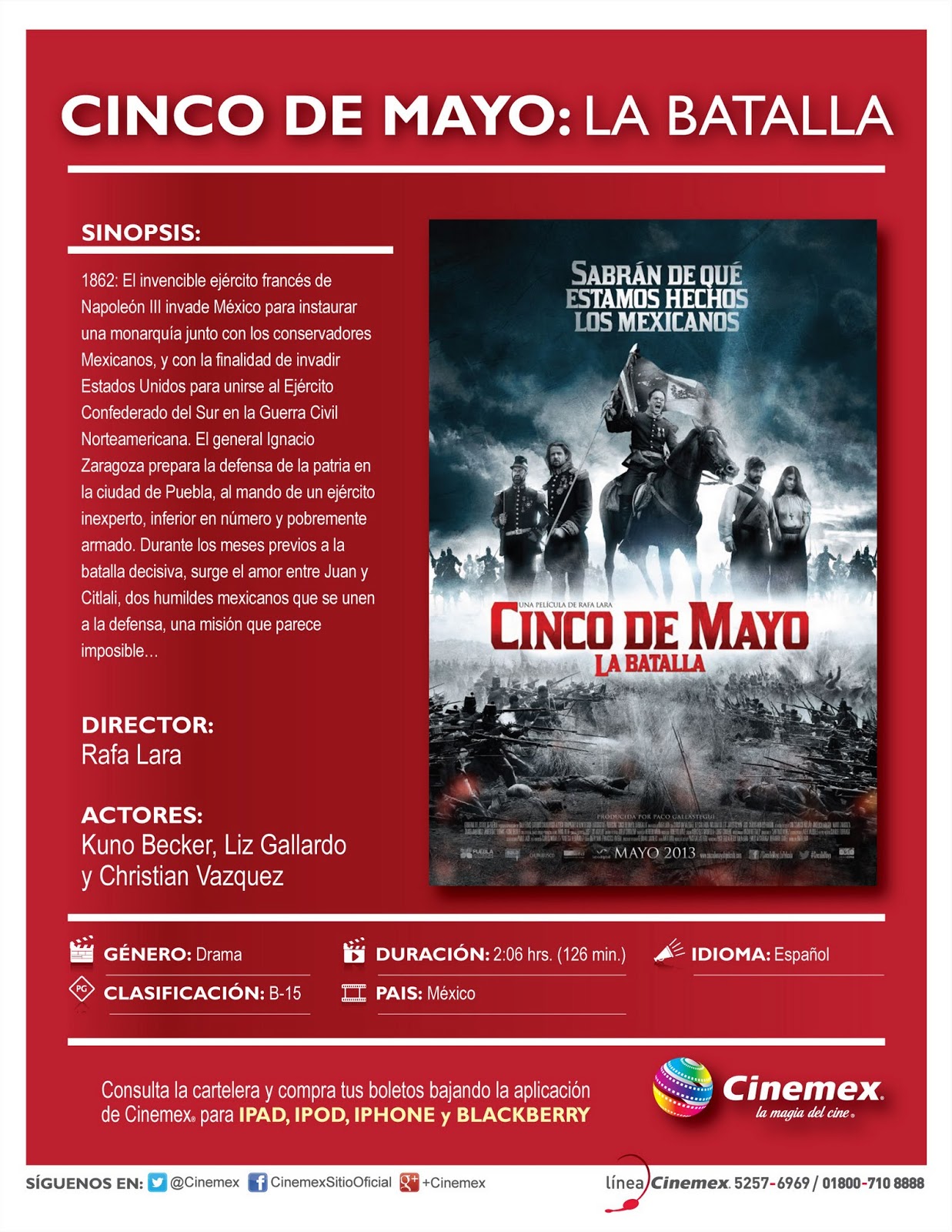 Cinco de Mayo La Batalla. Estreno en Cinemex. Cinco de Mayo La Batalla. Estreno en Cinemex.