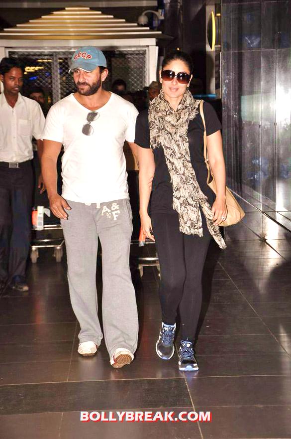 Saif Ali Khan, Kareena Kapoor at shivaji airport - (6) - Saif & Kareena return from Paris - Airport Pics 2012