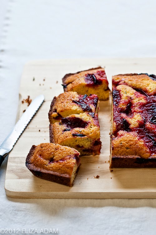 Notes from My Food Diary: Caramelized Plum and Rosemary Polenta Pound Cake