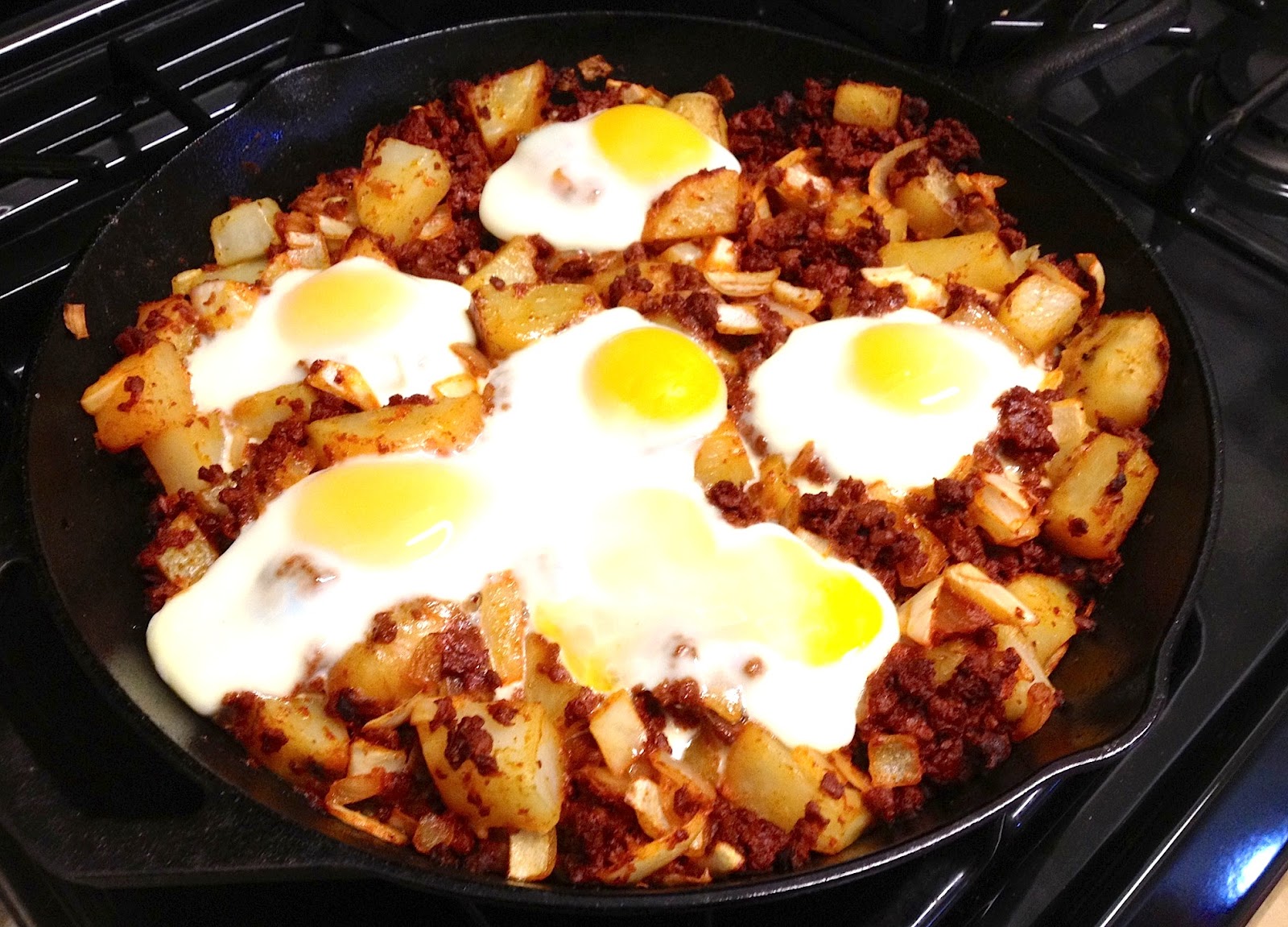 thirdculturefoodie Baked Eggs with Chorizo and Potato