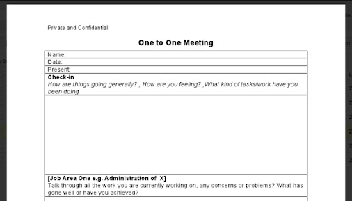 Just Need A Simple One To One Employee Line Manager Template Here Is A Free Weekly One On One Meeting Template