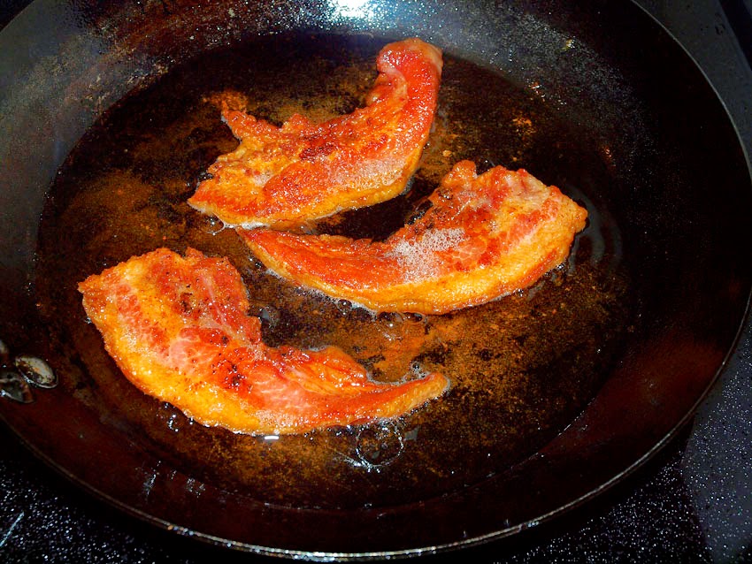Pellet Smoker Cooking Jowl Bacon, Grits, Red Eye Gravy and Eggs