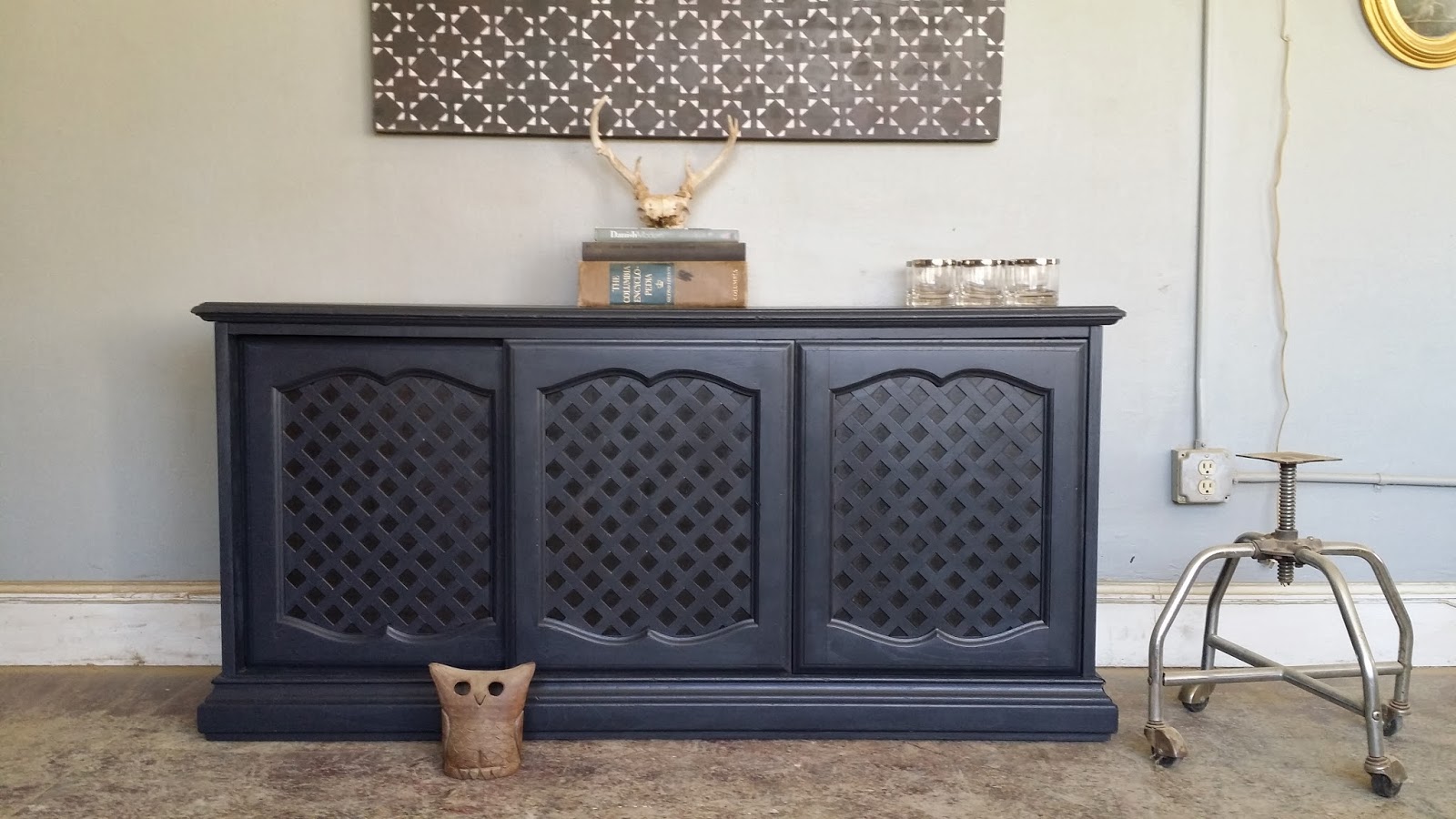 Vintage Ground Vintage Charcoal Gray Buffet / Credenza / Media Console