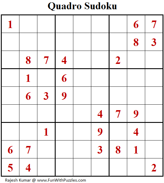 Quadro Sudoku (Fun With Sudoku #165)